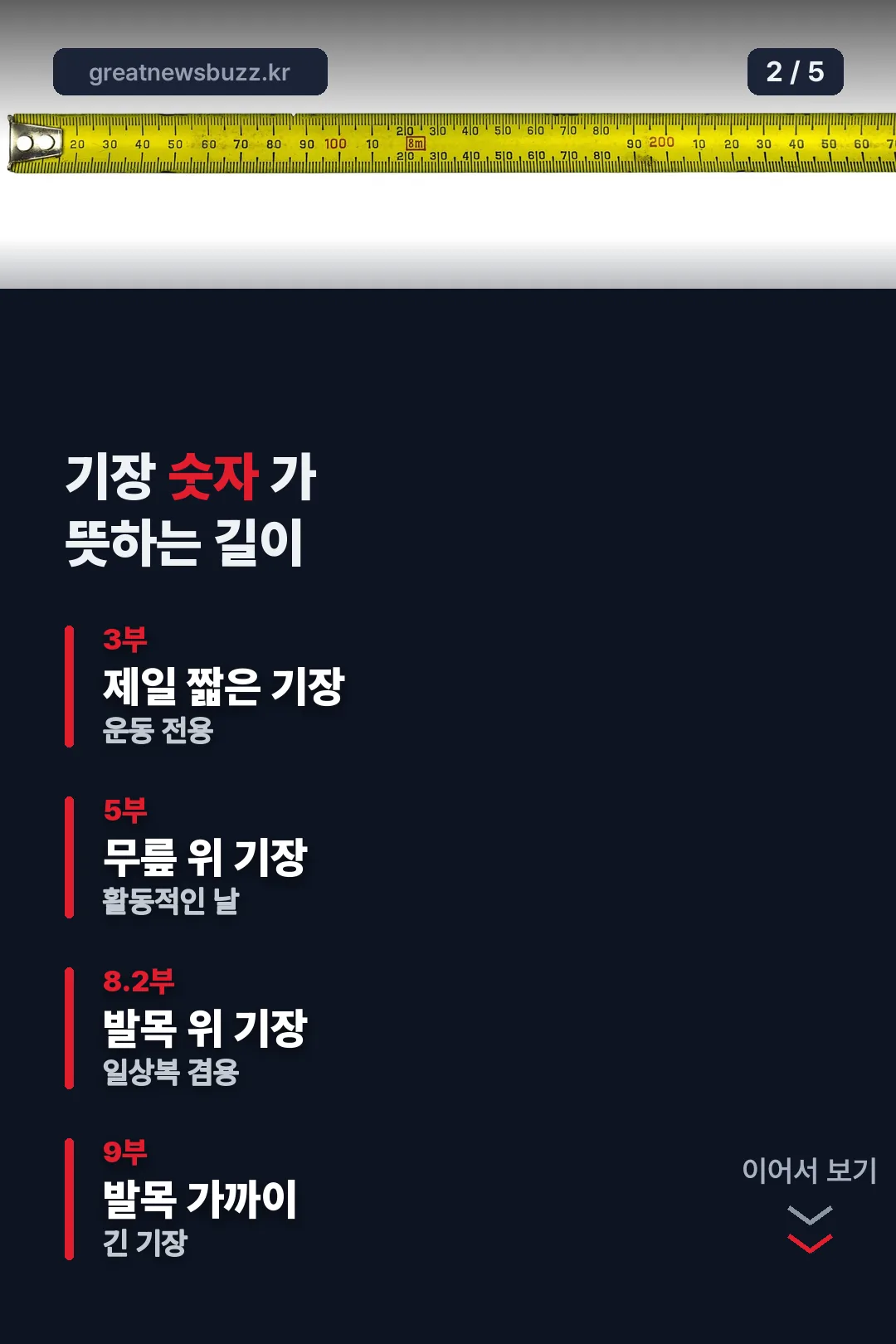 기장 숫자별 길이